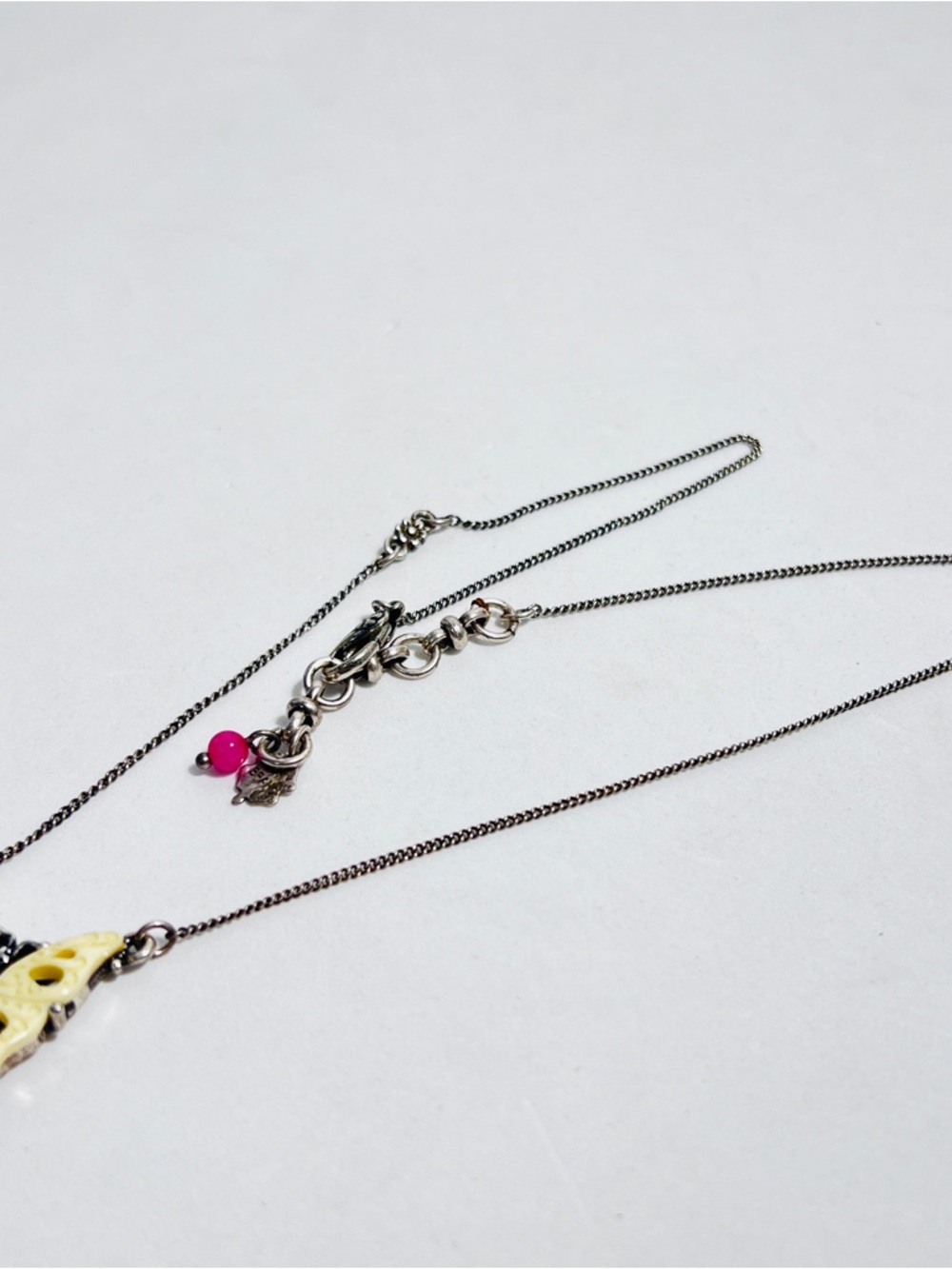 Lucky Brand White Butterfly Necklace Filigree Pendant - Picture 4 of 6